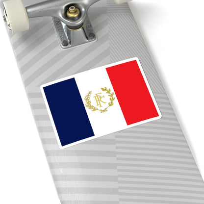 Flag of France with RF (France) STICKER Vinyl Kiss-Cut Decal