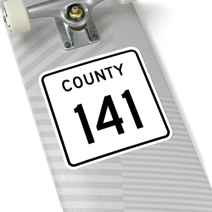 County 141 square (Minnesota) (Road Sign) STICKER Vinyl Kiss-Cut Decal
