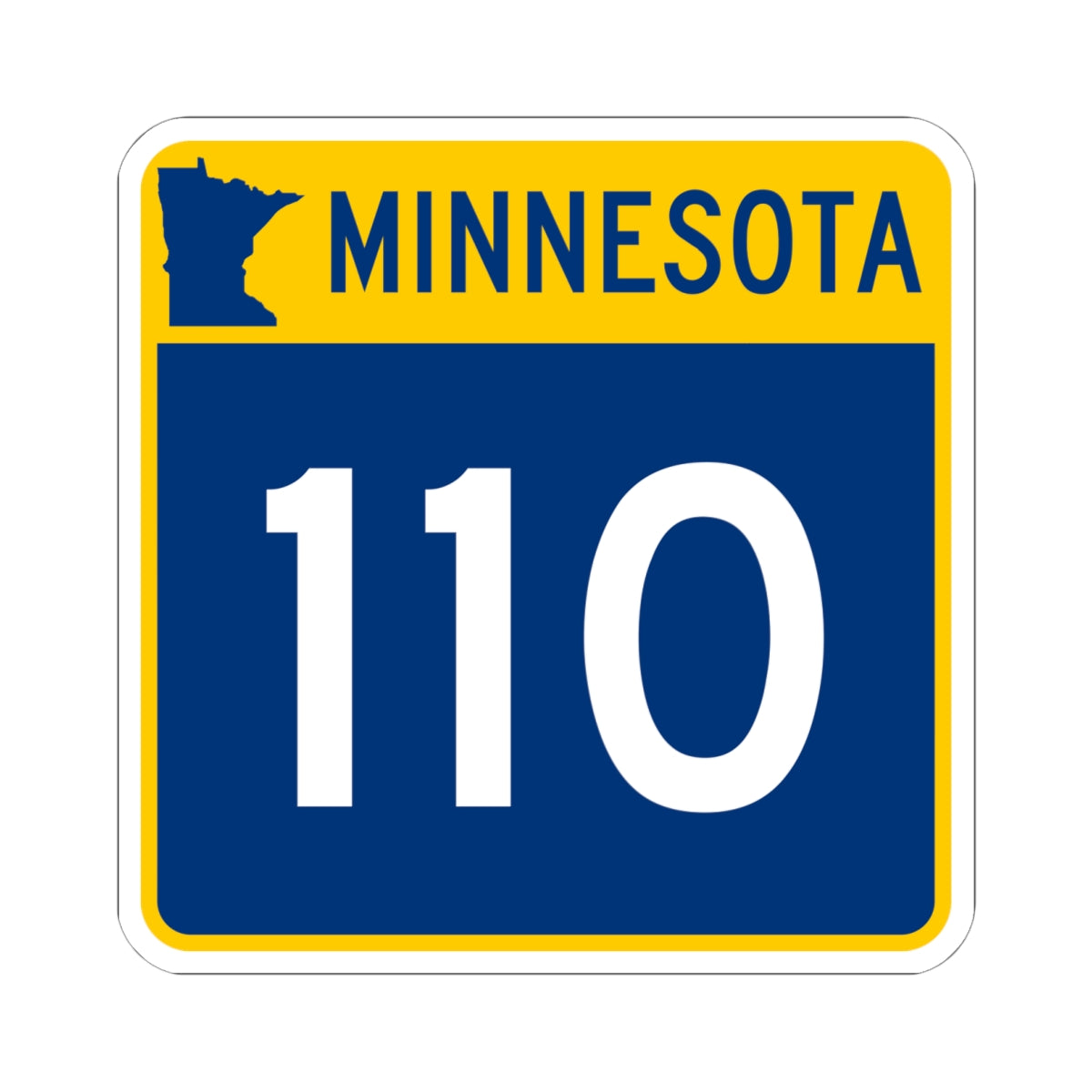 MN-110 (Minnesota) (Road Sign) STICKER Vinyl Kiss-Cut Decal