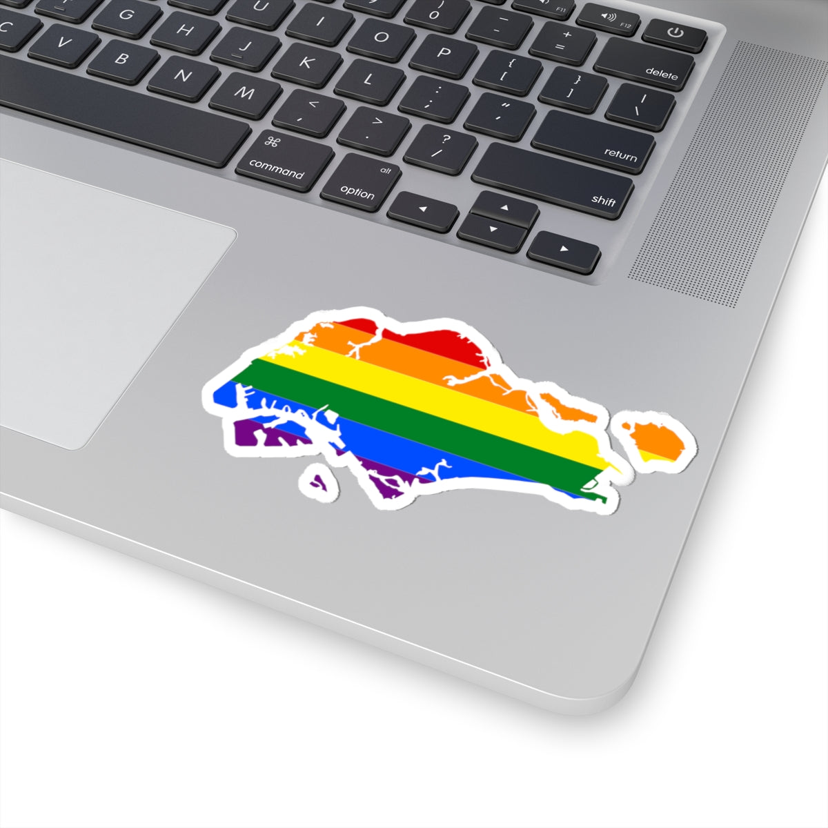 LGBT flag map of Singapore (Singapore) STICKER Vinyl Kiss-Cut Decal