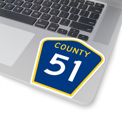 County 51 MN (Minnesota) (Road Sign) STICKER Vinyl Kiss-Cut Decal