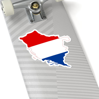 Flag-map of the State of Slovenes Croats and Serbs (Croatia) STICKER Vinyl Kiss-Cut Decal