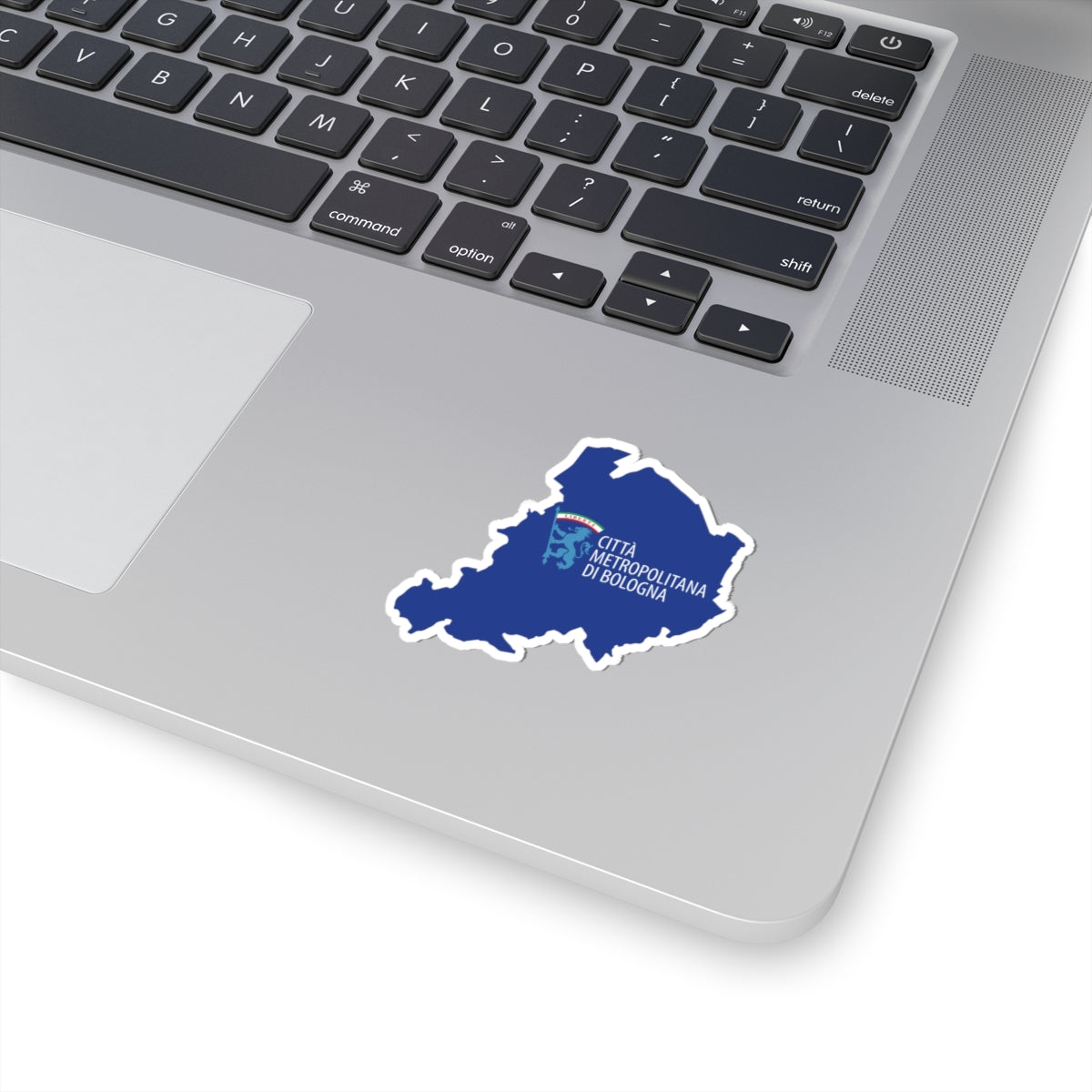 Flag map of the Province of Bologna (Italy) STICKER Vinyl Kiss-Cut Decal