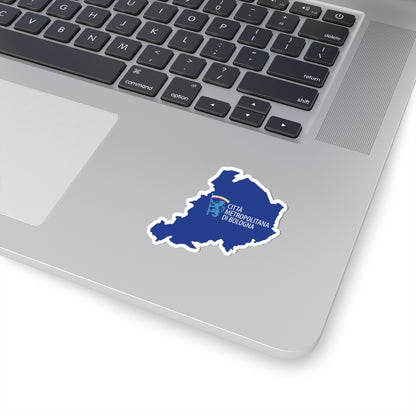 Flag map of the Province of Bologna (Italy) STICKER Vinyl Kiss-Cut Decal