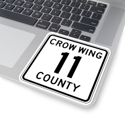 Crow Wing County 11 (Minnesota) (Road Sign) STICKER Vinyl Kiss-Cut Decal