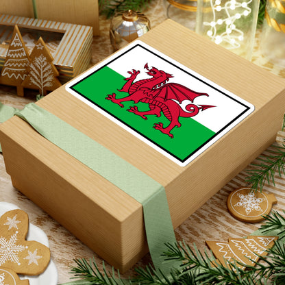 Flag of Wales bordered (United Kingdom) STICKER Vinyl Kiss-Cut Decal