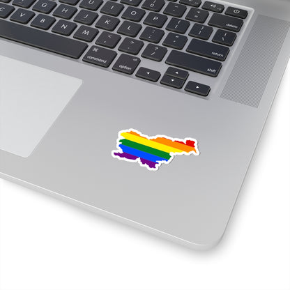 LGBT flag map of Slovenia (Slovenia) STICKER Vinyl Kiss-Cut Decal