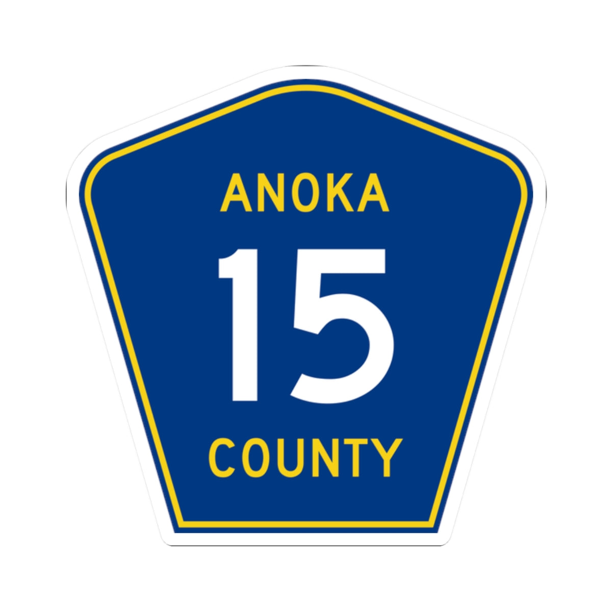 Anoka County 15 (Minnesota) (Road Sign) STICKER Vinyl Kiss-Cut Decal