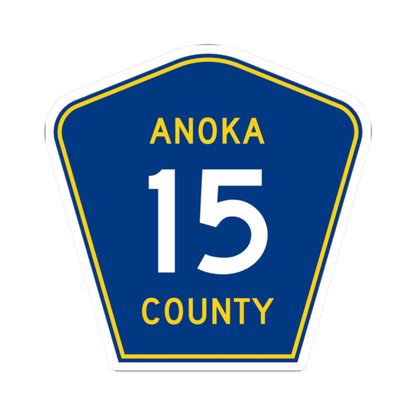 Anoka County 15 (Minnesota) (Road Sign) STICKER Vinyl Kiss-Cut Decal