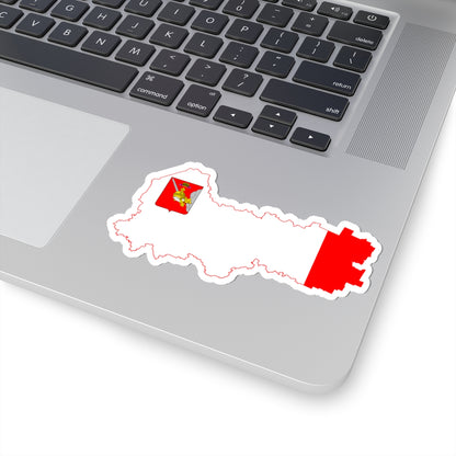 Flag-map of Vologda Oblast (Russia) STICKER Vinyl Kiss-Cut Decal