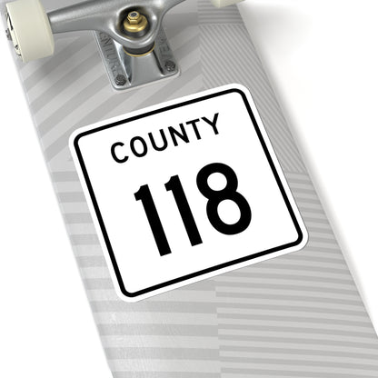 County 118 square (Minnesota) (Road Sign) STICKER Vinyl Kiss-Cut Decal