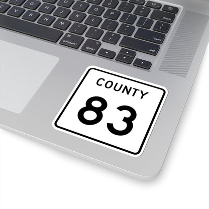 County 83 square (Minnesota) (Road Sign) STICKER Vinyl Kiss-Cut Decal