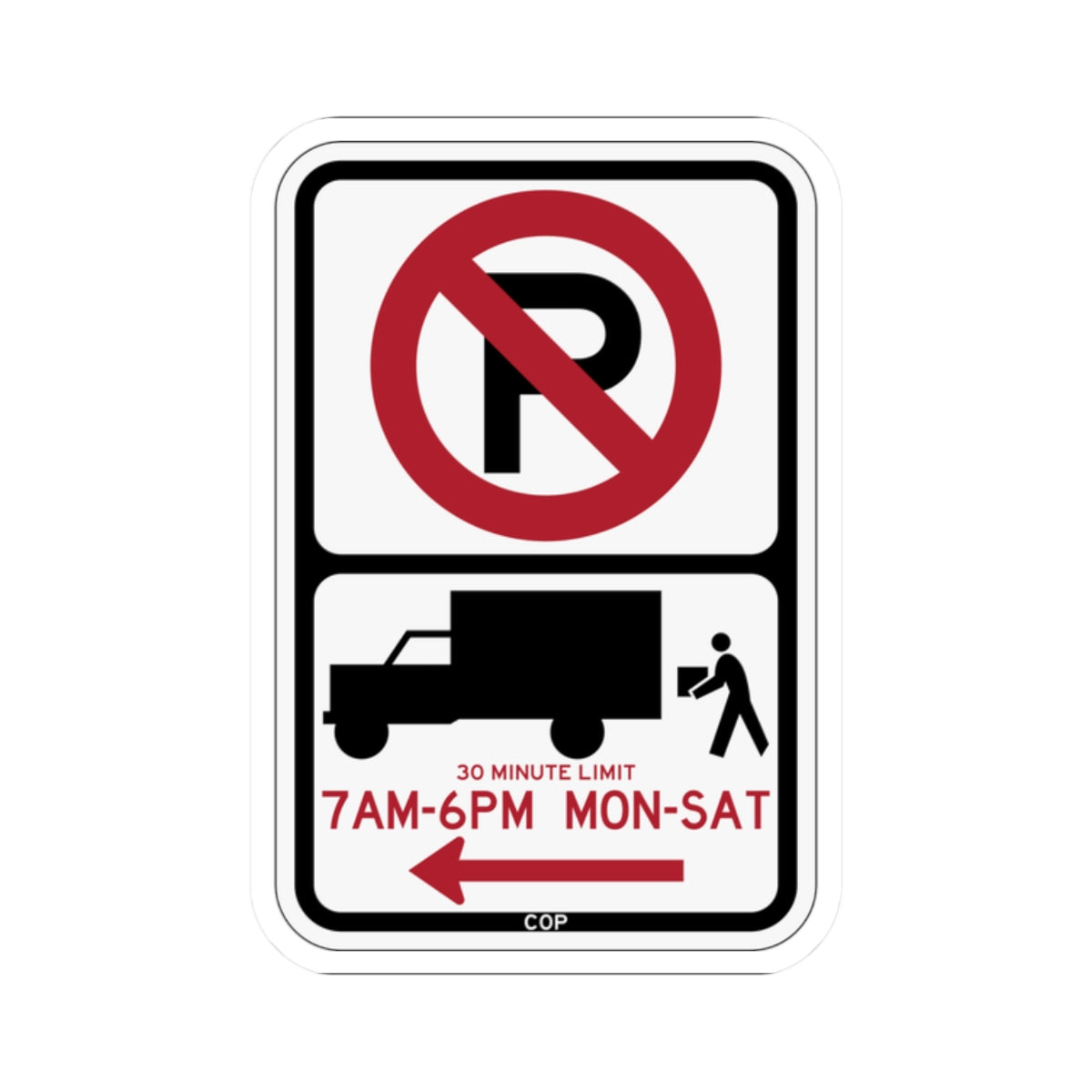 PBOT Road sign P2020L (Oregon) (Road Sign) STICKER Vinyl Kiss-Cut Decal