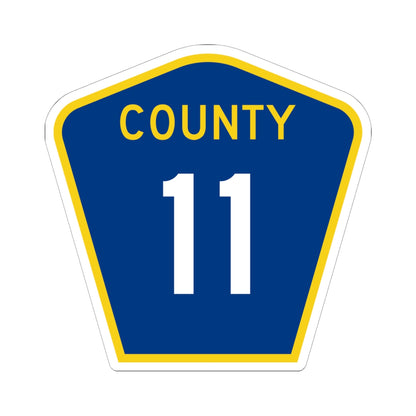 County 11 MN (Minnesota) (Road Sign) STICKER Vinyl Kiss-Cut Decal