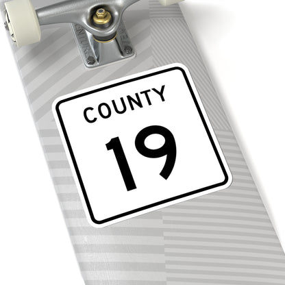 County 19 square (Minnesota) (Road Sign) STICKER Vinyl Kiss-Cut Decal
