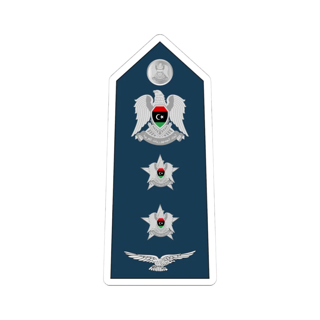 11.Libyan Air Force COL (Libya) (Military Rank) STICKER Vinyl Kiss-Cut Decal 4 Inch White - The Sticker Space