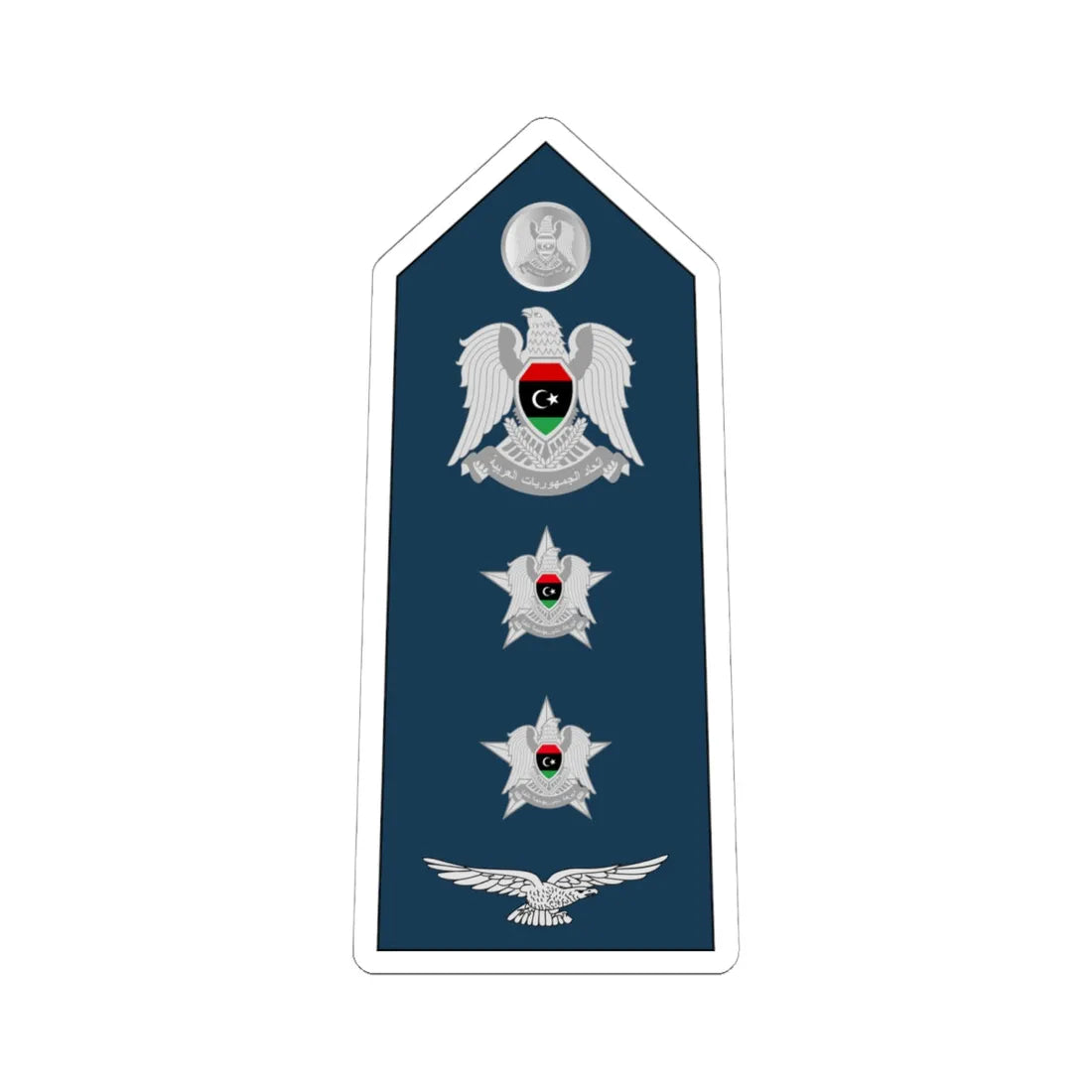 11.Libyan Air Force COL (Libya) (Military Rank) STICKER Vinyl Kiss-Cut Decal 6 Inch White - The Sticker Space
