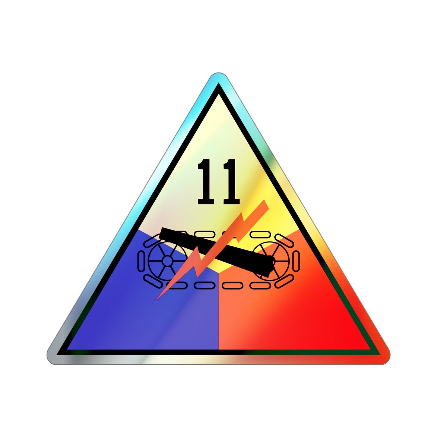 11th Armored Division (U.S. Army) Holographic STICKER Die-Cut Vinyl Decal-4 Inch-The Sticker Space