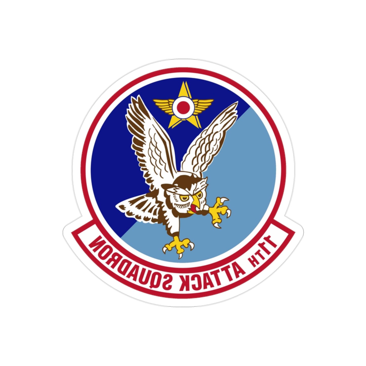 11th Attack Squadron (U.S. Air Force) REVERSE PRINT Transparent STICKER-2" × 2"-The Sticker Space