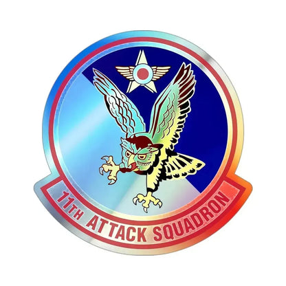 11th Attack Squadron (U.S. Air Force) Holographic STICKER Die-Cut Vinyl Decal 3 Inch Holographic - The Sticker Space