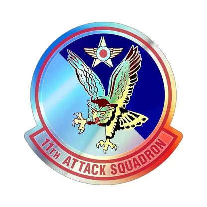 11th Attack Squadron (U.S. Air Force) Holographic STICKER Die-Cut Vinyl Decal 4 Inch Holographic - The Sticker Space