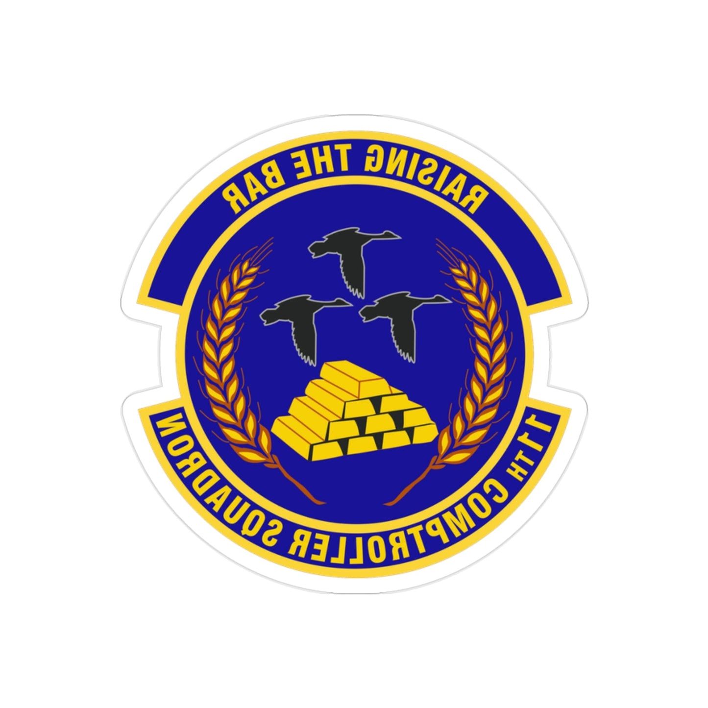 11th Comptroller Squadron (U.S. Air Force) REVERSE PRINT Transparent STICKER-2" × 2"-The Sticker Space