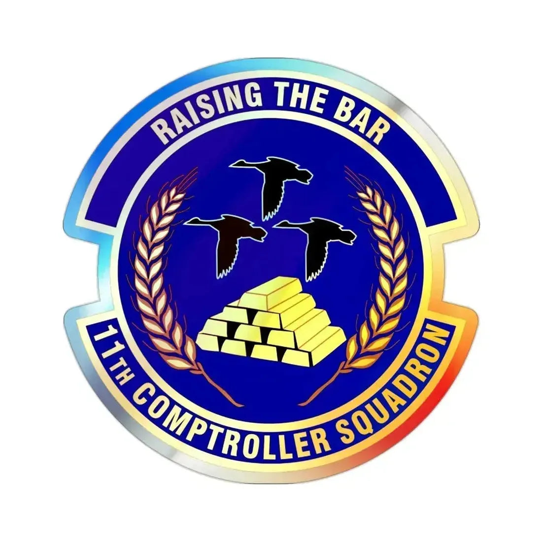 11th Comptroller Squadron (U.S. Air Force) Holographic STICKER Die-Cut Vinyl Decal 2 Inch Holographic - The Sticker Space
