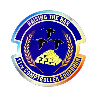 11th Comptroller Squadron (U.S. Air Force) Holographic STICKER Die-Cut Vinyl Decal 4 Inch Holographic - The Sticker Space
