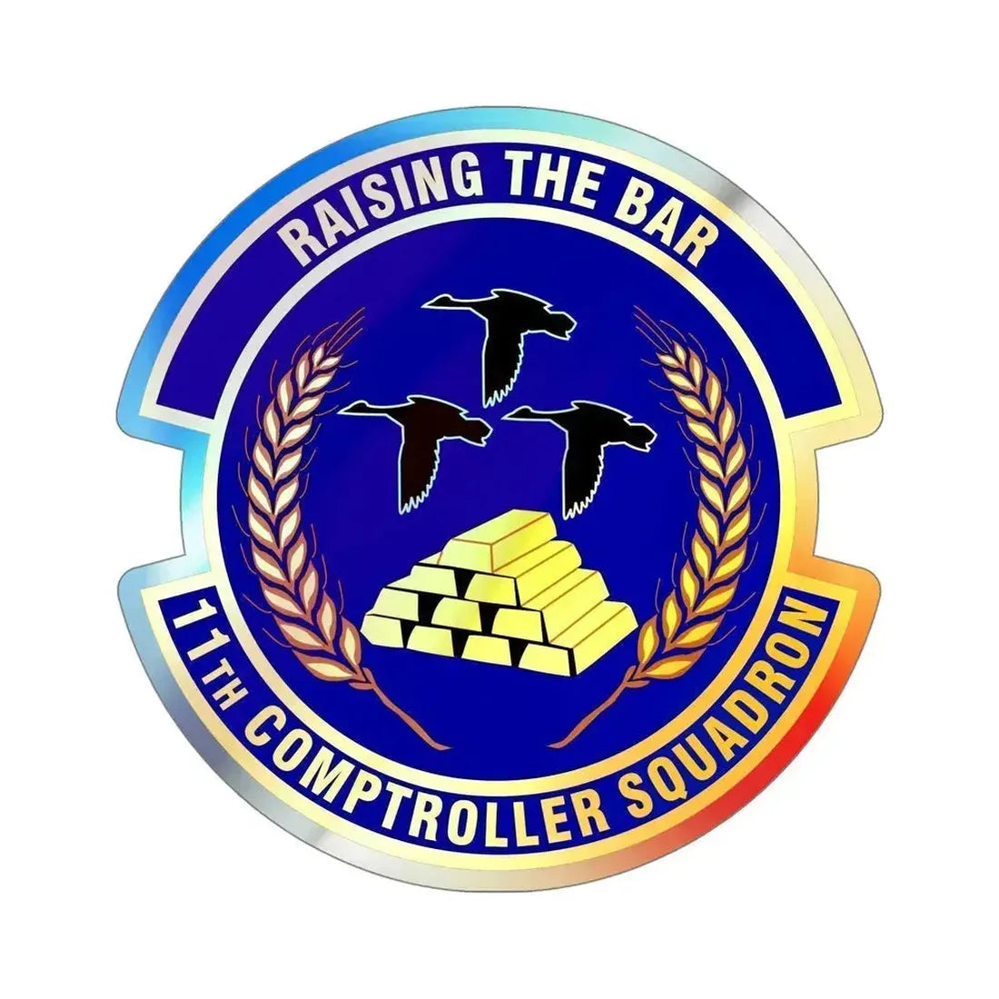 11th Comptroller Squadron (U.S. Air Force) Holographic STICKER Die-Cut Vinyl Decal 5 Inch Holographic - The Sticker Space