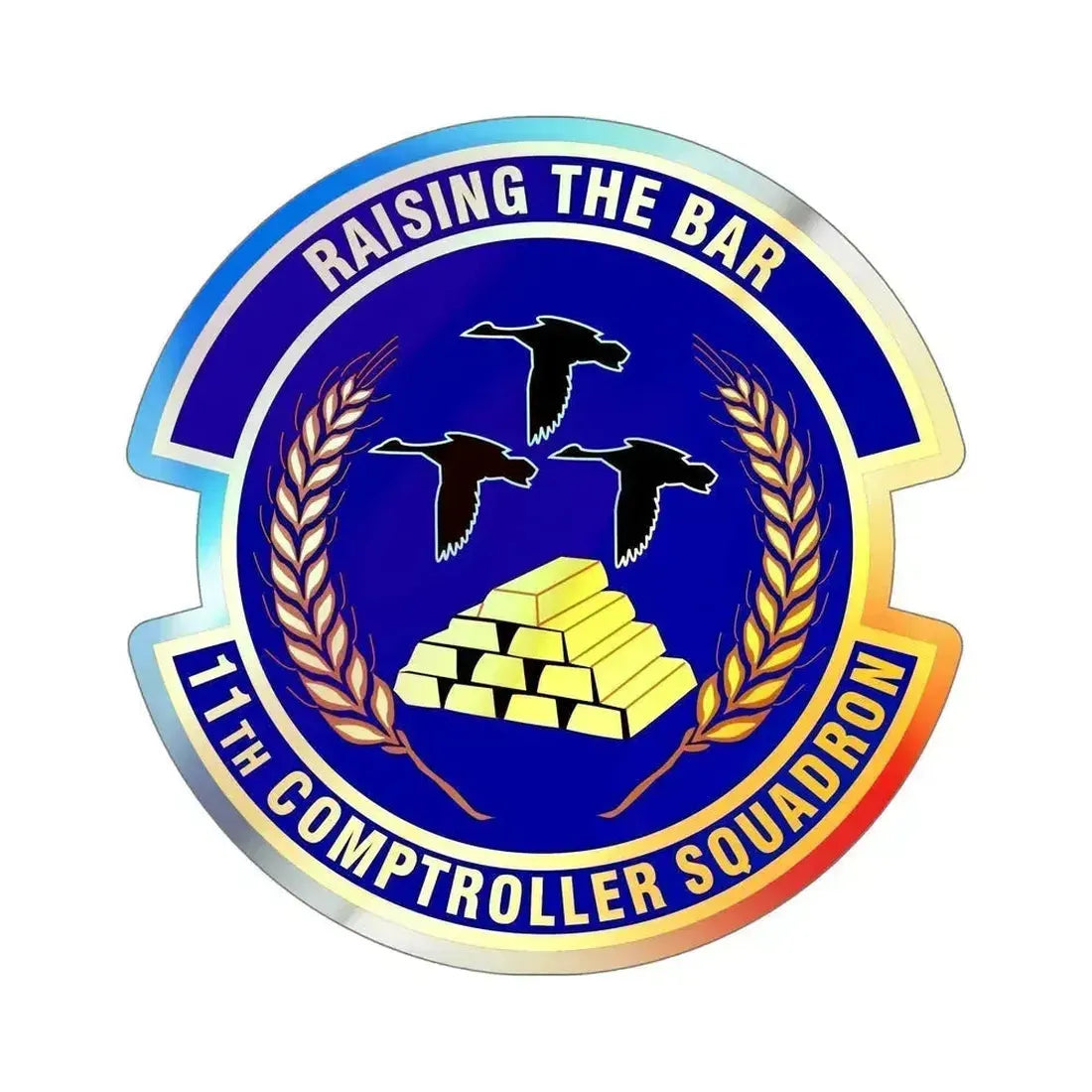 11th Comptroller Squadron (U.S. Air Force) Holographic STICKER Die-Cut Vinyl Decal 6 Inch Holographic - The Sticker Space