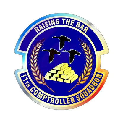 11th Comptroller Squadron (U.S. Air Force) Holographic STICKER Die-Cut Vinyl Decal 6 Inch Holographic - The Sticker Space