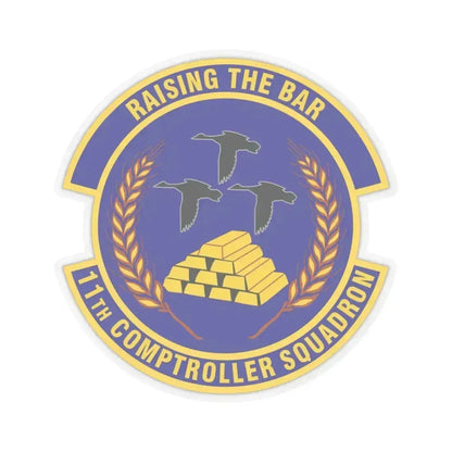11th Comptroller Squadron (U.S. Air Force) STICKER Vinyl Kiss-Cut Decal 4 Inch Transparent - The Sticker Space