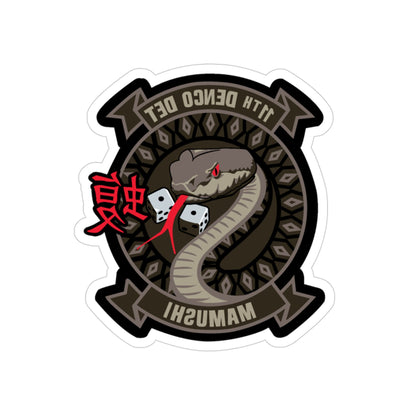 11th DENCO DET Mamushi (U.S. Navy) REVERSE PRINT Transparent STICKER-3" × 3"-The Sticker Space