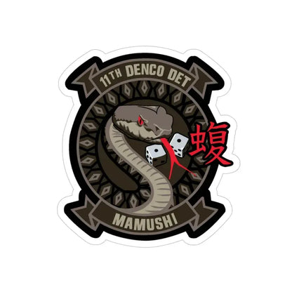 11th DENCO DET Mamushi (U.S. Navy) Transparent STICKER Die-Cut Vinyl Decal 4 Inch Transparent - The Sticker Space