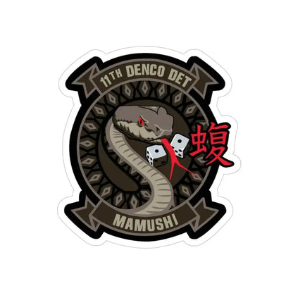11th DENCO DET Mamushi (U.S. Navy) Transparent STICKER Die-Cut Vinyl Decal 4 Inch Transparent - The Sticker Space