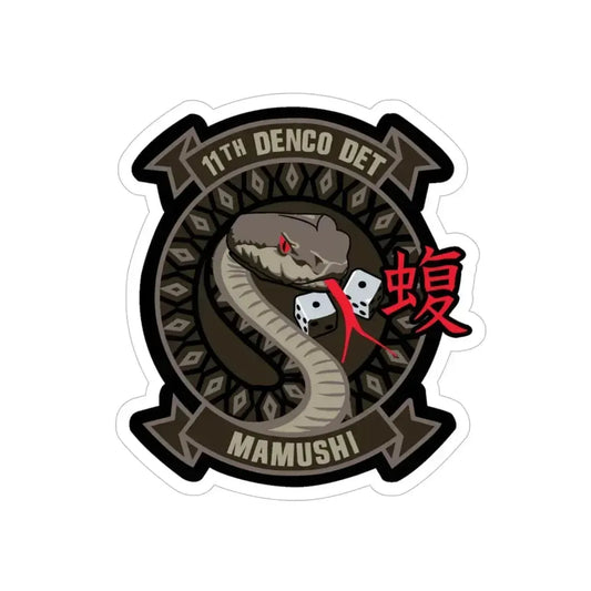 11th DENCO DET Mamushi (U.S. Navy) Transparent STICKER Die-Cut Vinyl Decal 6 Inch Transparent - The Sticker Space