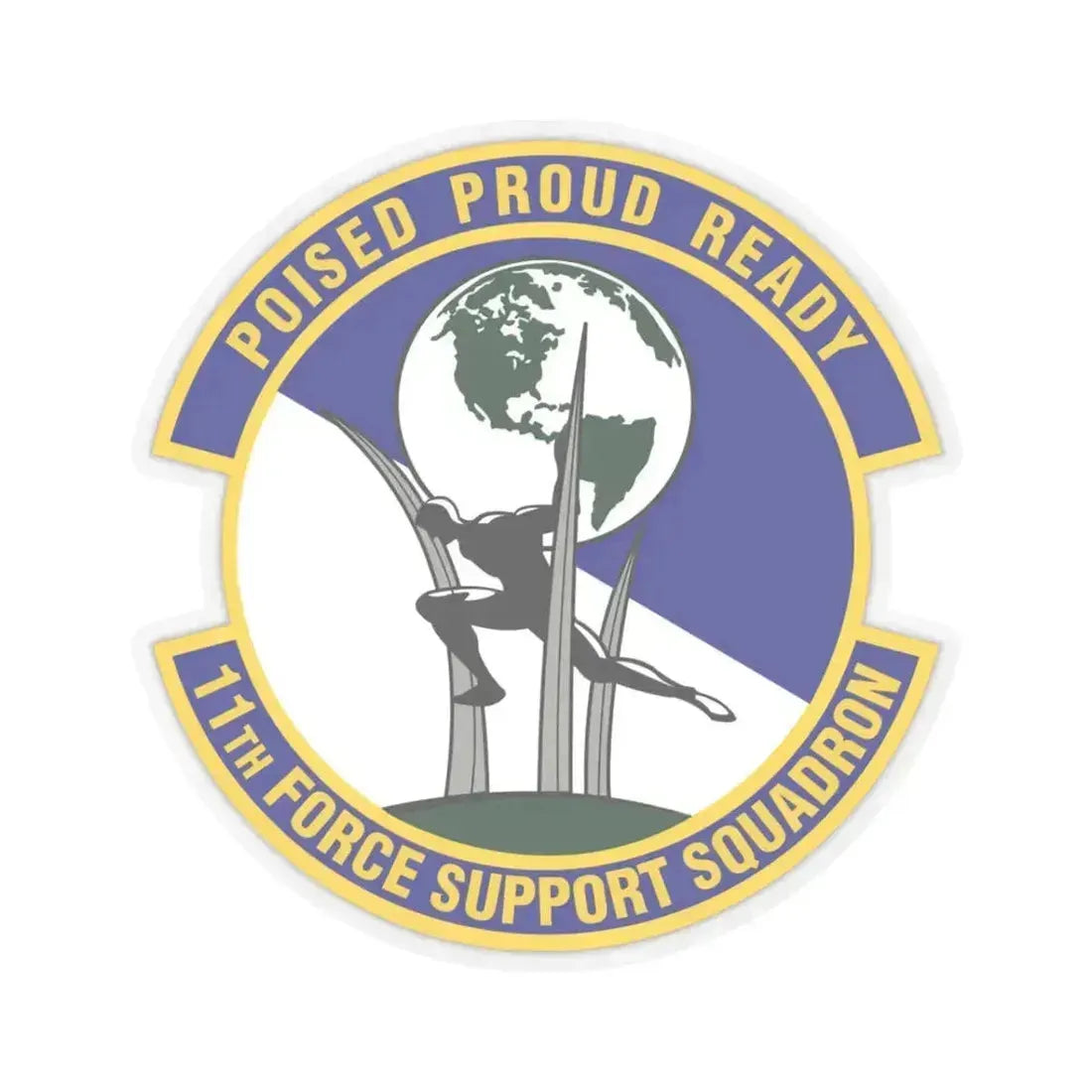 11th Force Support Squadron (U.S. Air Force) STICKER Vinyl Kiss-Cut Decal 3 Inch Transparent - The Sticker Space