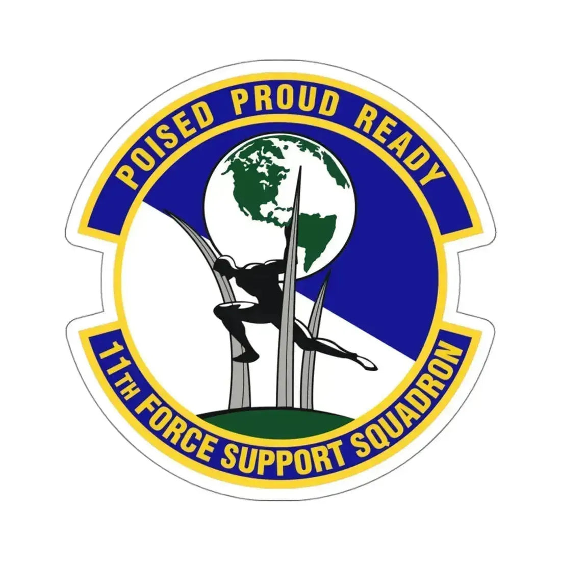 11th Force Support Squadron (U.S. Air Force) STICKER Vinyl Kiss-Cut Decal 4 Inch White - The Sticker Space