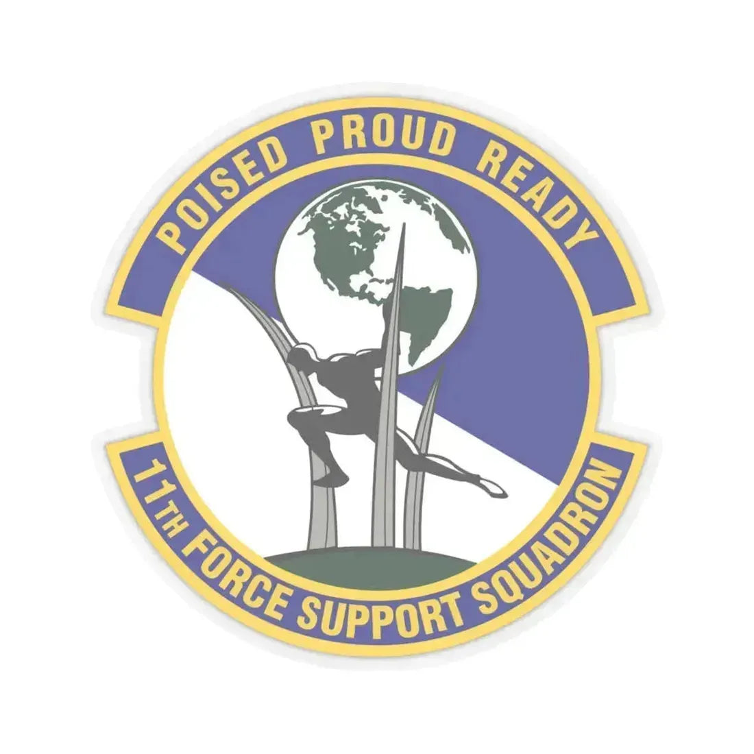 11th Force Support Squadron (U.S. Air Force) STICKER Vinyl Kiss-Cut Decal 6 Inch Transparent - The Sticker Space
