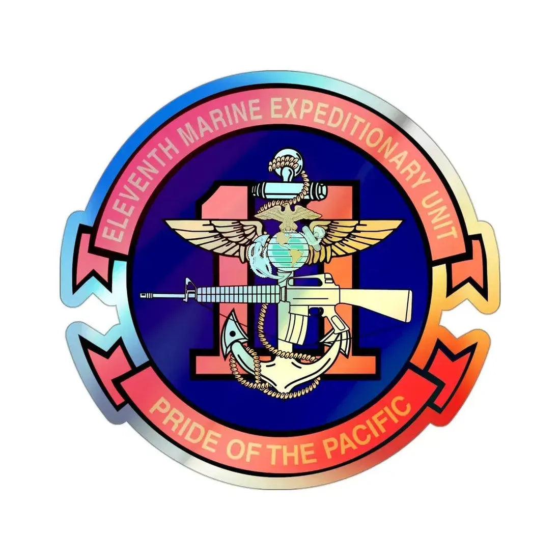11th MEU (USMC) Holographic STICKER Die-Cut Vinyl Decal - The Sticker Space