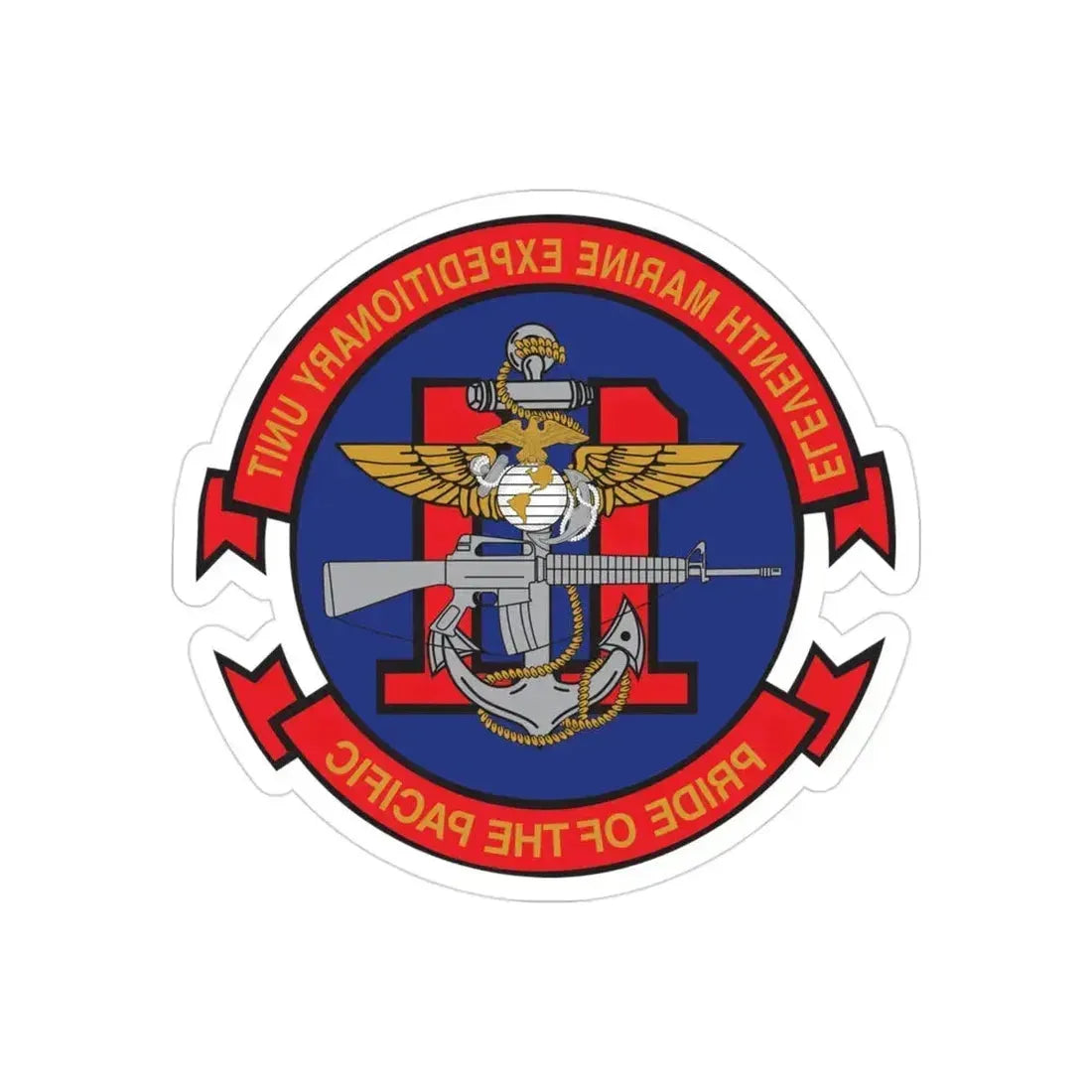 11th MEU (USMC) REVERSE PRINT Transparent Die-Cut STICKER - The Sticker Space