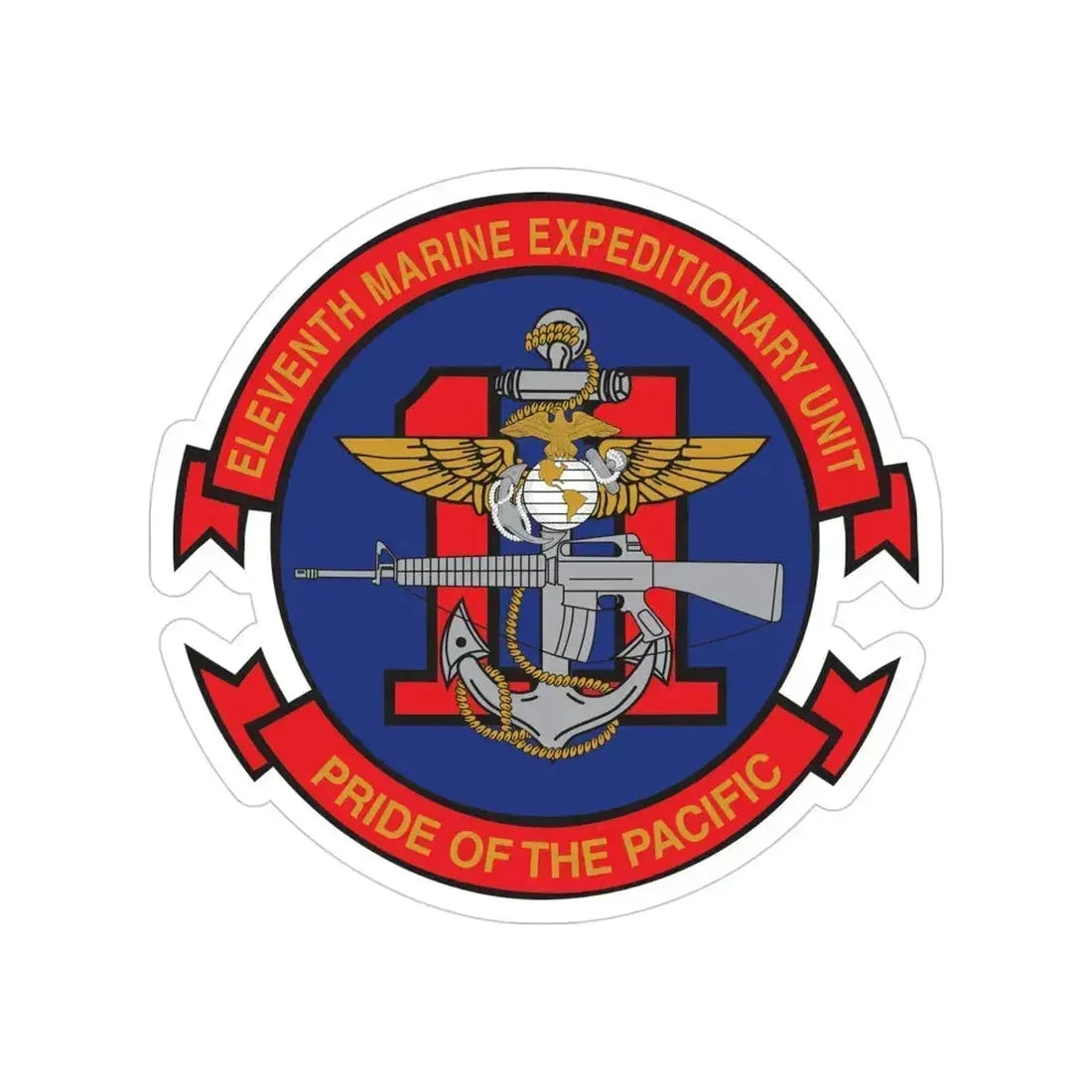11th MEU (USMC) Transparent STICKER Die-Cut Vinyl Decal 4 Inch - The Sticker Space