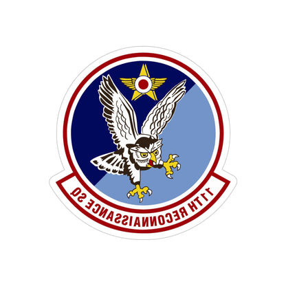 11th Reconnaissance Squadron (U.S. Air Force) REVERSE PRINT Transparent STICKER-5" × 5"-The Sticker Space