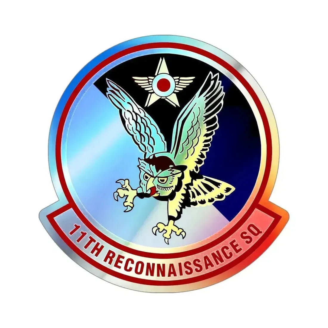 11th Reconnaissance Squadron (U.S. Air Force) Holographic STICKER Die-Cut Vinyl Decal 4 Inch Holographic - The Sticker Space