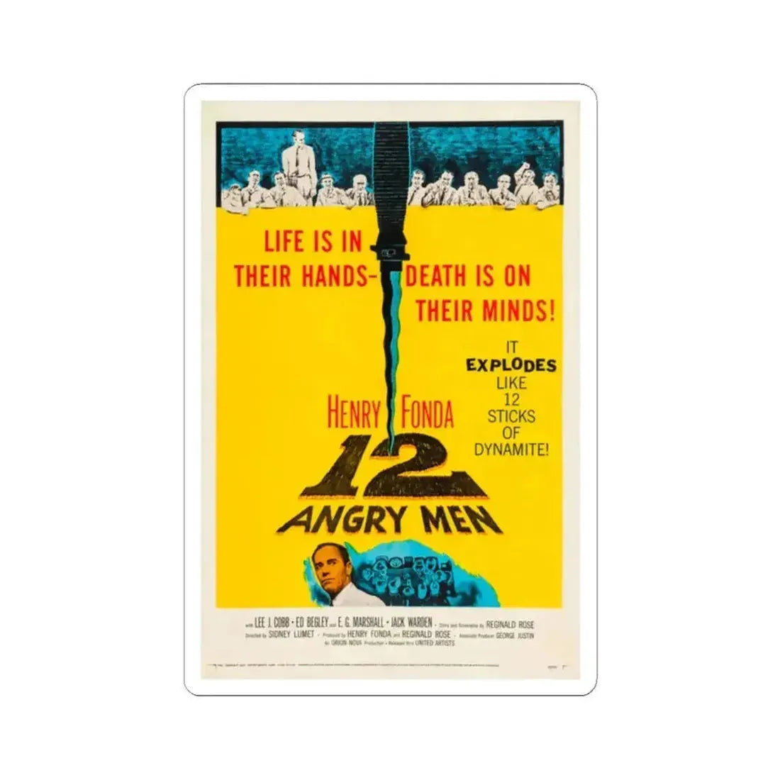 12 Angry Men 1957 Movie Poster - STICKER Vinyl Kiss-Cut Decal 2 Inch White - The Sticker Space