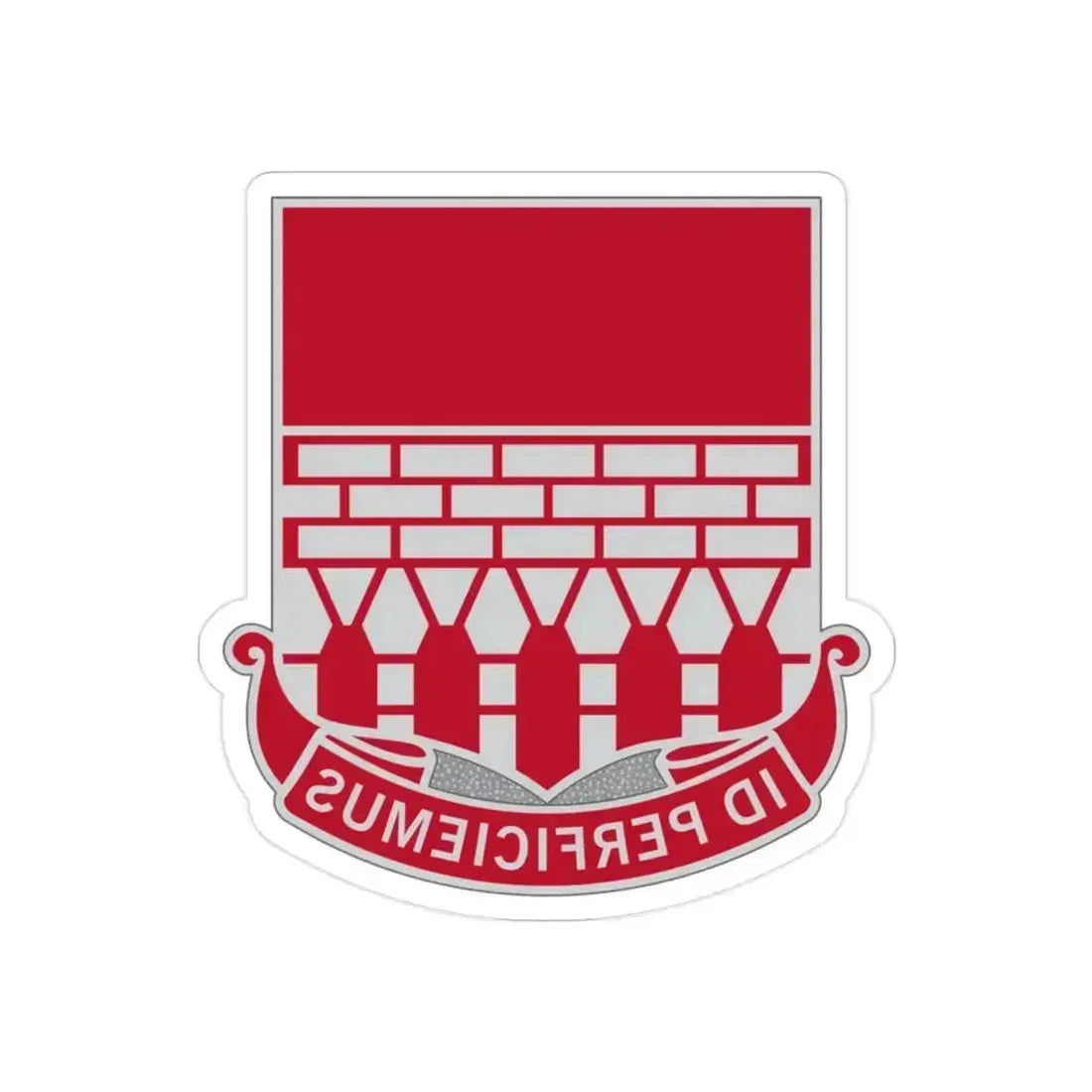 12 Engineer Battalion (U.S. Army) REVERSE PRINT Transparent Die-Cut STICKER 2 Inch Die-Cut Transparent - The Sticker Space