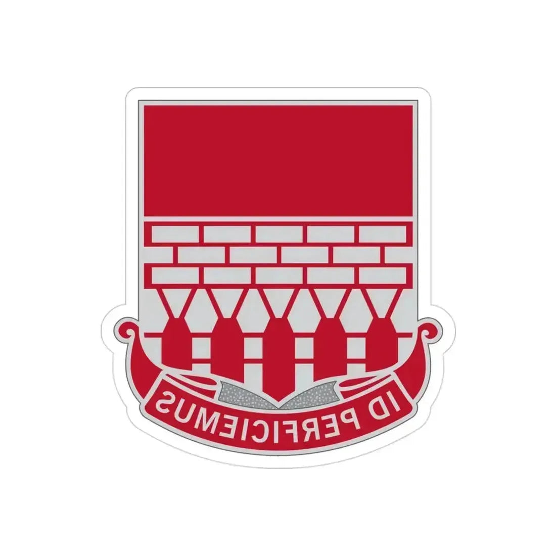 12 Engineer Battalion (U.S. Army) REVERSE PRINT Transparent Die-Cut STICKER 3 Inch Die-Cut Transparent - The Sticker Space