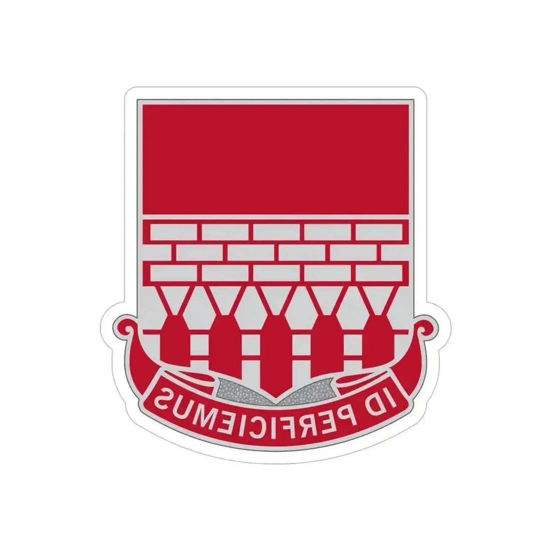 12 Engineer Battalion (U.S. Army) REVERSE PRINT Transparent Die-Cut STICKER 5 Inch Die-Cut Transparent - The Sticker Space