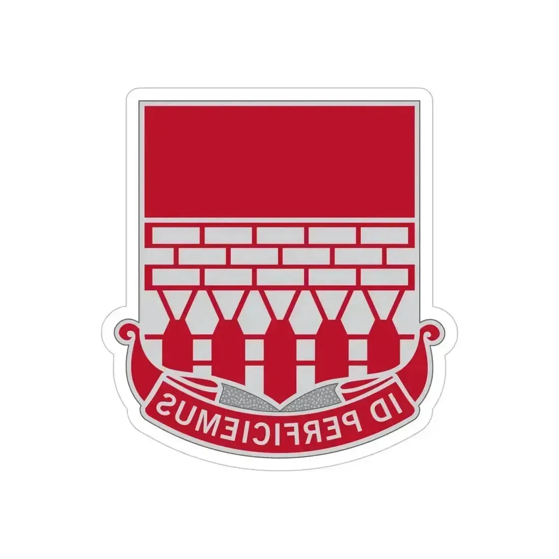 12 Engineer Battalion (U.S. Army) REVERSE PRINT Transparent Die-Cut STICKER 6 Inch Die-Cut Transparent - The Sticker Space