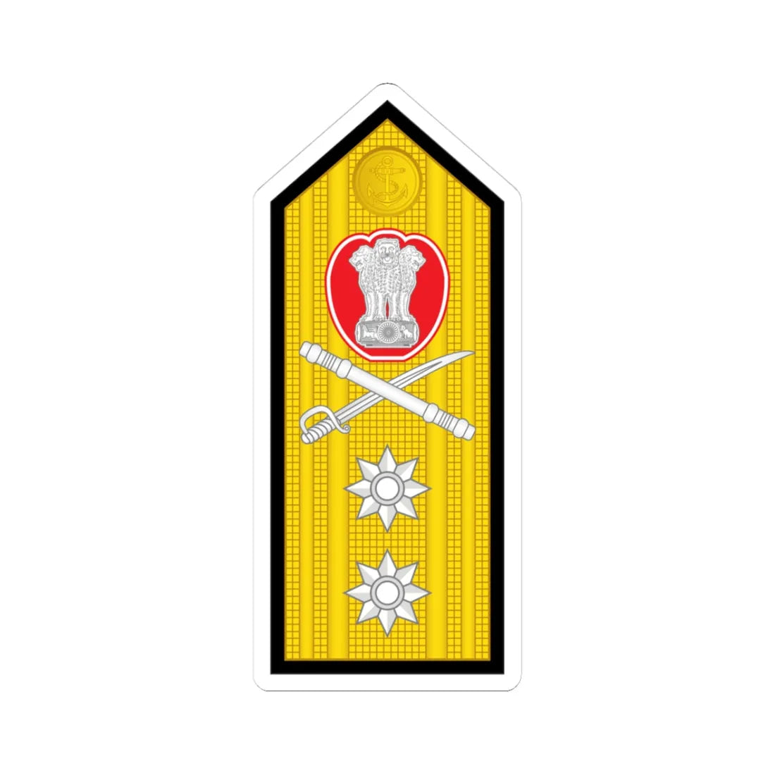 12 Indian Navy RADM (India) (Military Rank) STICKER Vinyl Kiss-Cut Decal 3 Inch White - The Sticker Space